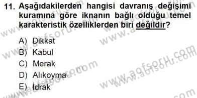 Bireyler Arası İletişim Dersi 2012 - 2013 Yılı (Final) Dönem Sonu Sınav Soruları 11. Soru