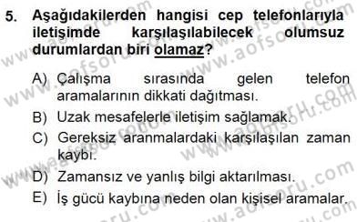 Bireyler Arası İletişim Dersi 2012 - 2013 Yılı (Final) Dönem Sonu Sınav Soruları 5. Soru