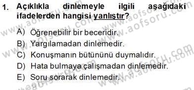 Bireyler Arası İletişim Dersi Ara Sınavı Deneme Sınav Soruları 1. Soru