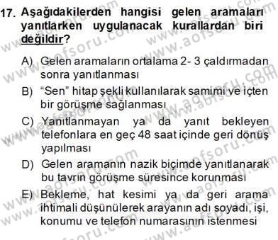 Bireyler Arası İletişim Dersi 2013 - 2014 Yılı (Vize) Ara Sınav Soruları 17. Soru