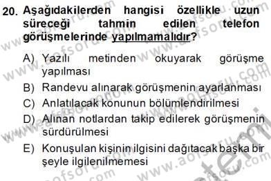 Bireyler Arası İletişim Dersi Ara Sınavı Deneme Sınav Soruları 20. Soru