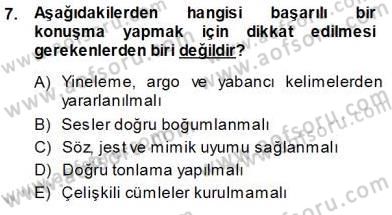 Bireyler Arası İletişim Dersi Ara Sınavı Deneme Sınav Soruları 7. Soru