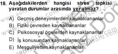 Bireyler Arası İletişim Dersi 2013 - 2014 Yılı (Final) Dönem Sonu Sınav Soruları 18. Soru