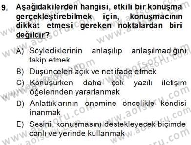 Bireyler Arası İletişim Dersi 2013 - 2014 Yılı (Final) Dönem Sonu Sınav Soruları 9. Soru