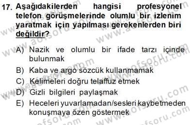 Bireyler Arası İletişim Dersi 2014 - 2015 Yılı (Vize) Ara Sınav Soruları 17. Soru