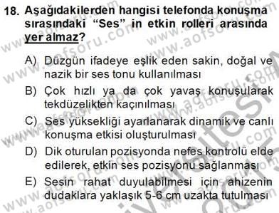 Bireyler Arası İletişim Dersi 2014 - 2015 Yılı (Vize) Ara Sınav Soruları 18. Soru
