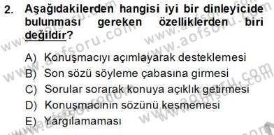 Bireyler Arası İletişim Dersi Ara Sınavı Deneme Sınav Soruları 2. Soru