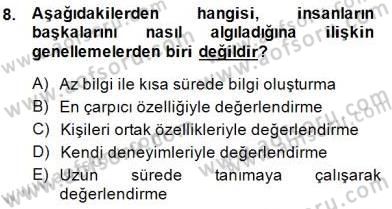 Bireyler Arası İletişim Dersi Ara Sınavı Deneme Sınav Soruları 8. Soru