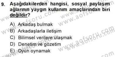 Bireyler Arası İletişim Dersi 2014 - 2015 Yılı (Vize) Ara Sınav Soruları 9. Soru