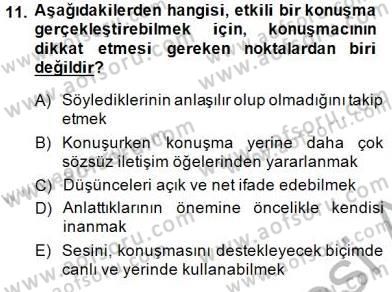 Bireyler Arası İletişim Dersi 2014 - 2015 Yılı (Final) Dönem Sonu Sınav Soruları 11. Soru