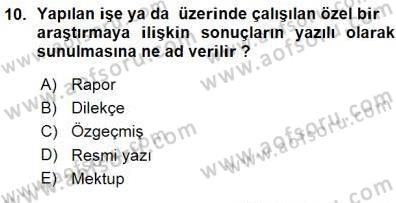 Bireyler Arası İletişim Dersi 2015 - 2016 Yılı (Vize) Ara Sınav Soruları 10. Soru
