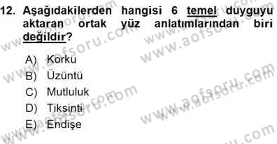 Bireyler Arası İletişim Dersi 2015 - 2016 Yılı (Vize) Ara Sınav Soruları 12. Soru