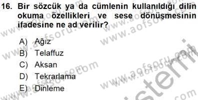 Bireyler Arası İletişim Dersi Ara Sınavı Deneme Sınav Soruları 16. Soru