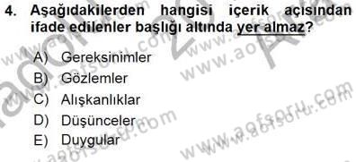 Bireyler Arası İletişim Dersi 2015 - 2016 Yılı (Vize) Ara Sınav Soruları 4. Soru
