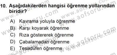 Bireyler Arası İletişim Dersi 2015 - 2016 Yılı (Final) Dönem Sonu Sınav Soruları 10. Soru