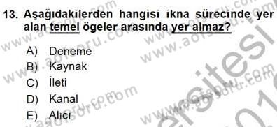 Bireyler Arası İletişim Dersi 2015 - 2016 Yılı (Final) Dönem Sonu Sınav Soruları 13. Soru