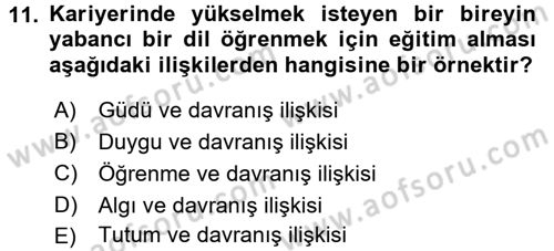 Bireyler Arası İletişim Dersi 2016 - 2017 Yılı (Vize) Ara Sınav Soruları 11. Soru