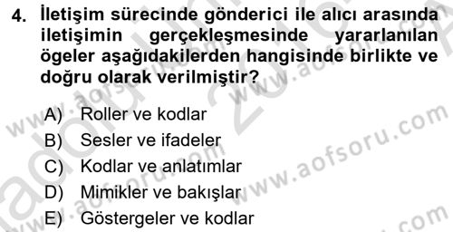 Bireyler Arası İletişim Dersi 2016 - 2017 Yılı (Vize) Ara Sınav Soruları 4. Soru