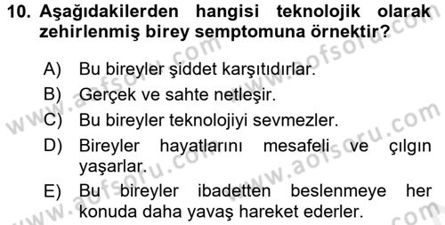Bireyler Arası İletişim Dersi 2017 - 2018 Yılı 3 Ders Sınav Soruları 10. Soru