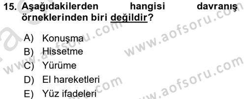 Bireyler Arası İletişim Dersi Ara Sınavı Deneme Sınav Soruları 15. Soru