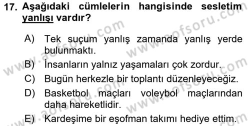 Bireyler Arası İletişim Dersi Ara Sınavı Deneme Sınav Soruları 17. Soru