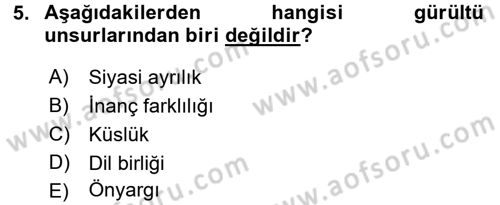 Bireyler Arası İletişim Dersi Ara Sınavı Deneme Sınav Soruları 5. Soru