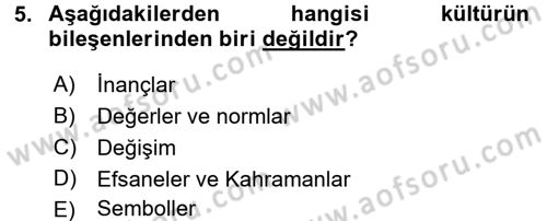Bireyler Arası İletişim Dersi 2017 - 2018 Yılı (Final) Dönem Sonu Sınav Soruları 5. Soru