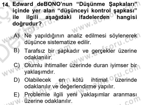 Bireyler Arası İletişim Dersi 2018 - 2019 Yılı 3 Ders Sınav Soruları 14. Soru