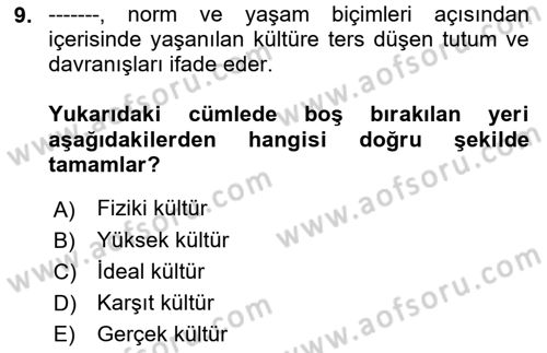 Bireyler Arası İletişim Dersi 2018 - 2019 Yılı 3 Ders Sınav Soruları 9. Soru