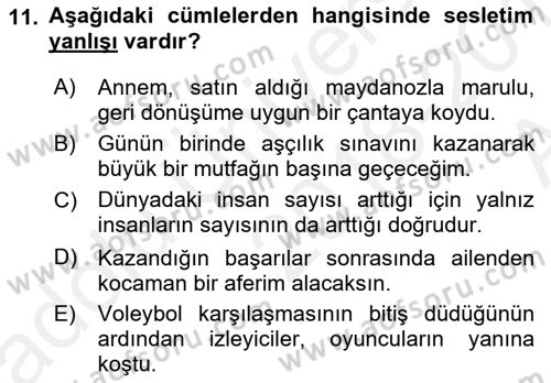 Bireyler Arası İletişim Dersi Ara Sınavı Deneme Sınav Soruları 11. Soru