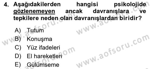 Bireyler Arası İletişim Dersi 2018 - 2019 Yılı (Final) Dönem Sonu Sınav Soruları 4. Soru
