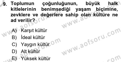 Bireyler Arası İletişim Dersi 2018 - 2019 Yılı Yaz Okulu Sınav Soruları 9. Soru