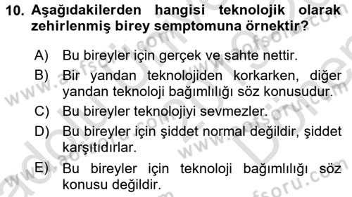 Bireyler Arası İletişim Dersi 2019 - 2020 Yılı (Final) Dönem Sonu Sınav Soruları 10. Soru