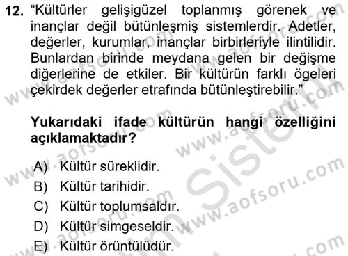 Bireyler Arası İletişim Dersi 2019 - 2020 Yılı (Final) Dönem Sonu Sınav Soruları 12. Soru