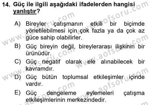 Bireyler Arası İletişim Dersi 2019 - 2020 Yılı (Final) Dönem Sonu Sınav Soruları 14. Soru