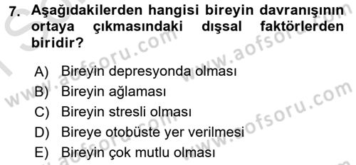 Bireyler Arası İletişim Dersi 2021 - 2022 Yılı (Final) Dönem Sonu Sınav Soruları 7. Soru