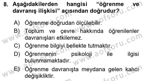 Bireyler Arası İletişim Dersi 2021 - 2022 Yılı (Final) Dönem Sonu Sınav Soruları 8. Soru