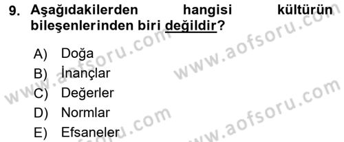 Bireyler Arası İletişim Dersi 2021 - 2022 Yılı (Final) Dönem Sonu Sınav Soruları 9. Soru