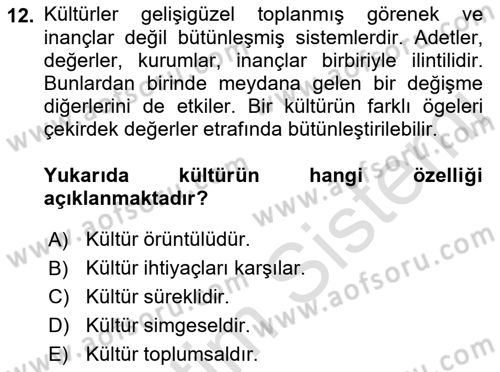 Bireyler Arası İletişim Dersi 2021 - 2022 Yılı Yaz Okulu Sınav Soruları 12. Soru