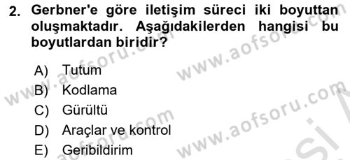 Bireyler Arası İletişim Dersi 2021 - 2022 Yılı Yaz Okulu Sınav Soruları 2. Soru