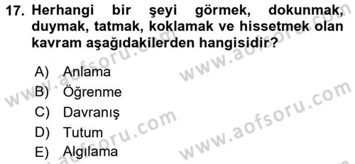 Bireyler Arası İletişim Dersi Ara Sınavı Deneme Sınav Soruları 17. Soru