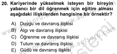 Bireyler Arası İletişim Dersi 2022 - 2023 Yılı (Vize) Ara Sınav Soruları 20. Soru