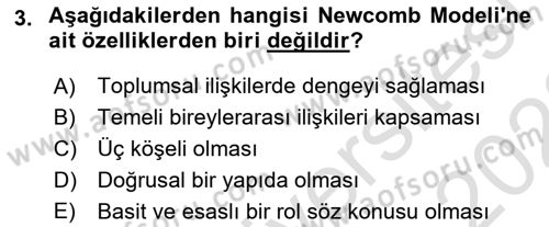 Bireyler Arası İletişim Dersi 2022 - 2023 Yılı (Vize) Ara Sınav Soruları 3. Soru