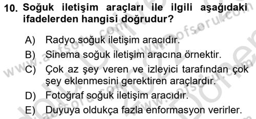 Bireyler Arası İletişim Dersi 2022 - 2023 Yılı (Final) Dönem Sonu Sınav Soruları 10. Soru