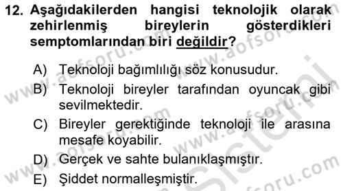 Bireyler Arası İletişim Dersi 2022 - 2023 Yılı (Final) Dönem Sonu Sınav Soruları 12. Soru