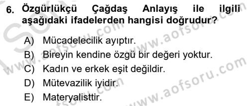 Bireyler Arası İletişim Dersi 2022 - 2023 Yılı (Final) Dönem Sonu Sınav Soruları 6. Soru