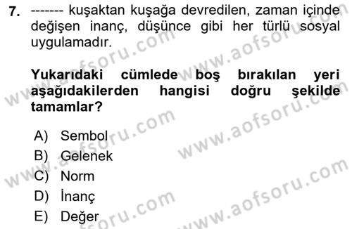 Bireyler Arası İletişim Dersi 2022 - 2023 Yılı (Final) Dönem Sonu Sınav Soruları 7. Soru