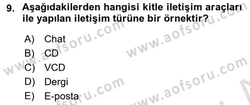 Bireyler Arası İletişim Dersi 2022 - 2023 Yılı (Final) Dönem Sonu Sınav Soruları 9. Soru