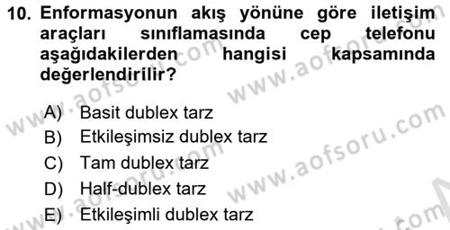 Bireyler Arası İletişim Dersi 2023 - 2024 Yılı (Final) Dönem Sonu Sınav Soruları 10. Soru
