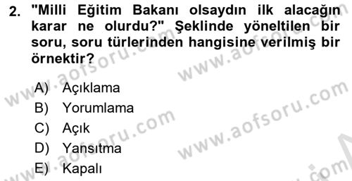 Bireyler Arası İletişim Dersi 2023 - 2024 Yılı (Final) Dönem Sonu Sınav Soruları 2. Soru